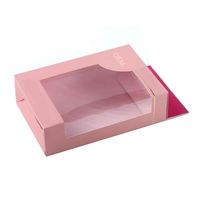 Boîte de dossier cadeau en papier artistique personnalisée avec fenêtre transparente Doublure en éponge Matériaux recyclés Impression colorée Taille personnalisée acceptée