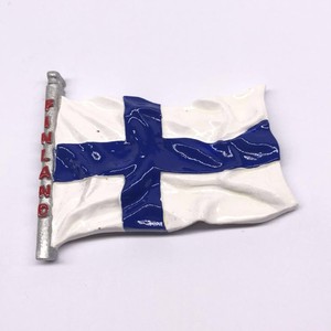 Pegatina de resina para refrigerador con la bandera finlandesa de Helsinki, tridimensional 3D - Product Image 1