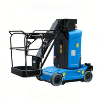 Plateforme élévatrice à mât autopropulsée haute portée 8m 150kg pour opérations en allées étroites, OEM disponible