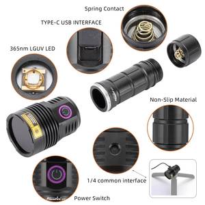 Linterna UV Alonefire SV47 de 365nm, <span class=keywords><strong>para</strong></span> Detectar Escorpiones, Minerales, Fugas de Dinero, Tiña en Perros y Gatos, Iluminación de Largo Alcance, Detección de Boyas de <span class=keywords><strong>Pesca</strong></span> - Product Image 4