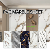 Panneaux muraux en marbre UV modernes de tailles personnalisées, haute brillance, imperméables, ignifuges, en PVC pour hôtel, villa