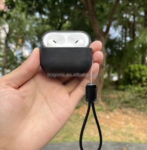 Étui en cuir de vachette véritable Crazy Horse pour Airpods Pro <span class=keywords><strong>2</strong></span>, style <span class=keywords><strong>Indiana</strong></span>-<span class=keywords><strong>Jones</strong></span>, LED avant visible, noir - Product Image 6