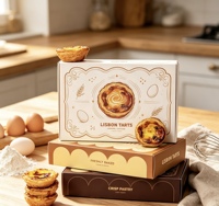 Boîte à tartelettes personnalisée avec logo, en papier biodégradable, contenant alimentaire jetable pour pâtisseries, emballage pour boulangerie, pâtisserie, à emporter