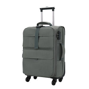 Valise de cabine 20 pouces en tissu Oxford avec fermeture éclair, roulettes universelles, motif géométrique, bagage à roulettes pour adulte, valise de voyage à roulettes - Product Image 4