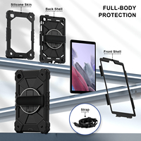 Étui robuste et résistant pour Samsung Tab A7 Lite 8.7 T225 T220 2021 avec support rotatif à 360°, dragonne et bandoulière, adapté aux enfants, OEM ODM
