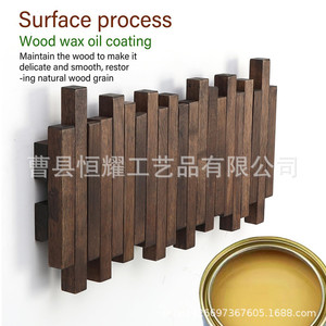 Wooden Coat Rack <b>Wall</b> Mounted Foldable <b>Hooks</b> Modern Design Clothing Organizer Rectangle Shape - Product Image 5