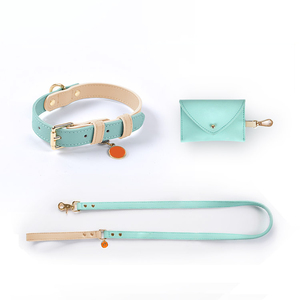 2024 neu Leder handgestickt Hundekragen Schnalle Designer Hundekragen Bänder Premium-Metallfarbe Schnellverkauf 10 Stück solide - Product Image 2