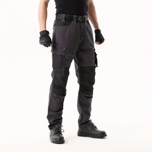 Pantalones DE SEGURIDAD duraderos OEM personalizados para hombre con protección contra las rodillas, pantalones de trabajo multibolsillos ajustados con estilo - Product Image 6