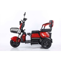 Scooter de mobilité classique à trois roues, 3 places, 48V 60V 650W, 25 km/h, panier avant, boîte de rangement sous la selle, pneu de 8 pouces, frein à tambour