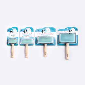 Nouvelle brosse à lisser pour animaux de compagnie 2024 chat chien épilation pour animaux de compagnie manche en bois brosse de nettoyage de toilettage - Product Image 6
