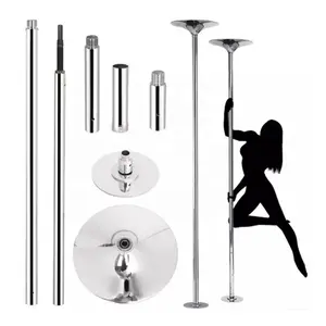 High Quality Removable Adjustable Stainless Steel Portable Firm Dance Pole Tube Spinning Dance Stripping Pole