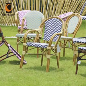 Sillas de tela de comedor francés personalizadas, sillones de <span class=keywords><strong>terraza</strong></span> al aire libre, silla de ratán para jardín y Patio - Product Image 6