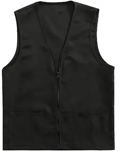 Breathable Barber Supermarket Work Vest with Logo High Quality Customized Men Casual Vest Polyester / Cotton Shell Adults