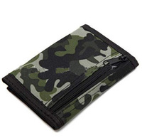 Dompet Pria Lipat Tiga Oxford Murah, Dompet Kartu Slim Motif Kamuflase Desainer Grosir untuk Remaja dengan Ritsleting dan Gantungan Kunci