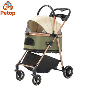 Poussette pour animaux de compagnie Petop Factory, 4 roues, grande capacité, pliable, imperméable, en Oxford, Coches Para Mascotas pour chiens, chats, voyages, promenades - Product Image 1