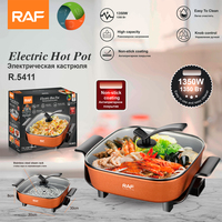 Poêle multifonctionnelle antiadhésive de 30 cm pour cuisine, cuisinière électrique, hot pot électrique, appareil à pizza électrique RAF