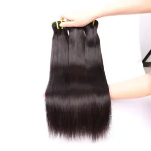 Wholesale Double weft Weave 100% Virgin Hair Vendor 10 20 30 Inches Silky Straight Human Hair Bundles Extension