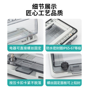 Outdoor Waterproof <b>Plastic</b> Transparent Protective Window Cover IP67 Rating For Electrical Box Observation And Button Protection - Product Image 5