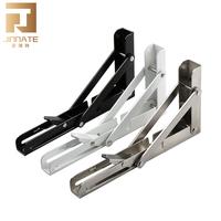 Support mural pliable triangulaire Jinnate pour haut-parleur et téléviseur, en acier inoxydable thermolaqué, entièrement articulé, pour poutre en bois
