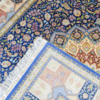 8x10ft indien fait à la main persan rouge Qum Polyester turc prix fait à la main vivant 2023 tapis en soie