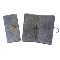 Dompet Tas Kartu Pelindung Ramah Lingkungan Grosir Kustom Berbahan Felt dengan Kancing