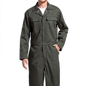 Overol de Trabajo Unisex de Algodón Transpirable con Certificación Oeko-Tex, Uniforme Verde Oscuro de Manga Larga con Protección de Seguridad y Fusión sin Costuras - Product Image 1