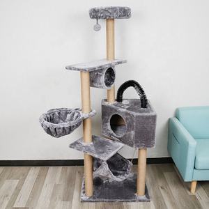 الحيوانات الأليفة القط شجرة قصيرة أفخم عالية الجودة كبيرة الحيوانات الأليفة شقة منزل الظلام Grey شجرة القط هرش - Product Image 5