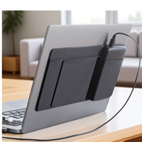 Pochette de souris pour ordinateur portable auto-adhésive pochette extensible en tissu Lycra accessoires pour ordinateur portable sans résidu de colle étui de transport pour disque dur