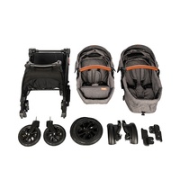 Poussette pliable légère pour voyage, bébé jumeau, pour l'hiver, double, côte à côte
