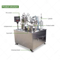 Machine de remplissage et de scellage d'emballage de yaourt de capsulage de tasse en plastique de miel de cube de joint de baquet de crème glacée de confiture