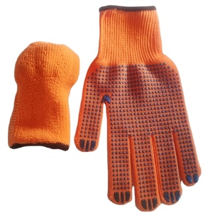 Guante de punto sin costuras de hilo de algodón blanco de PVC punteado calibre 7/10 guante de trabajo de seguridad de lunares dobles de PVC construcción antideslizante - Product Image 4