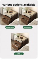 Table de chevet minimaliste moderne en bois foncé sans peinture, armoire latérale antivol dissimulée, écologique et durable pour hôtel, appartement, chambre à coucher