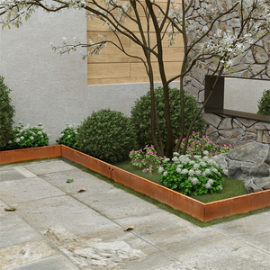 Borde Metálico para Jardín Gnee Garden GN-PR-1006-RTS, de Acero Corten, Forma Rectangular, Acabado Pintado, Fácil Instalación con Estacas - Product Image 1