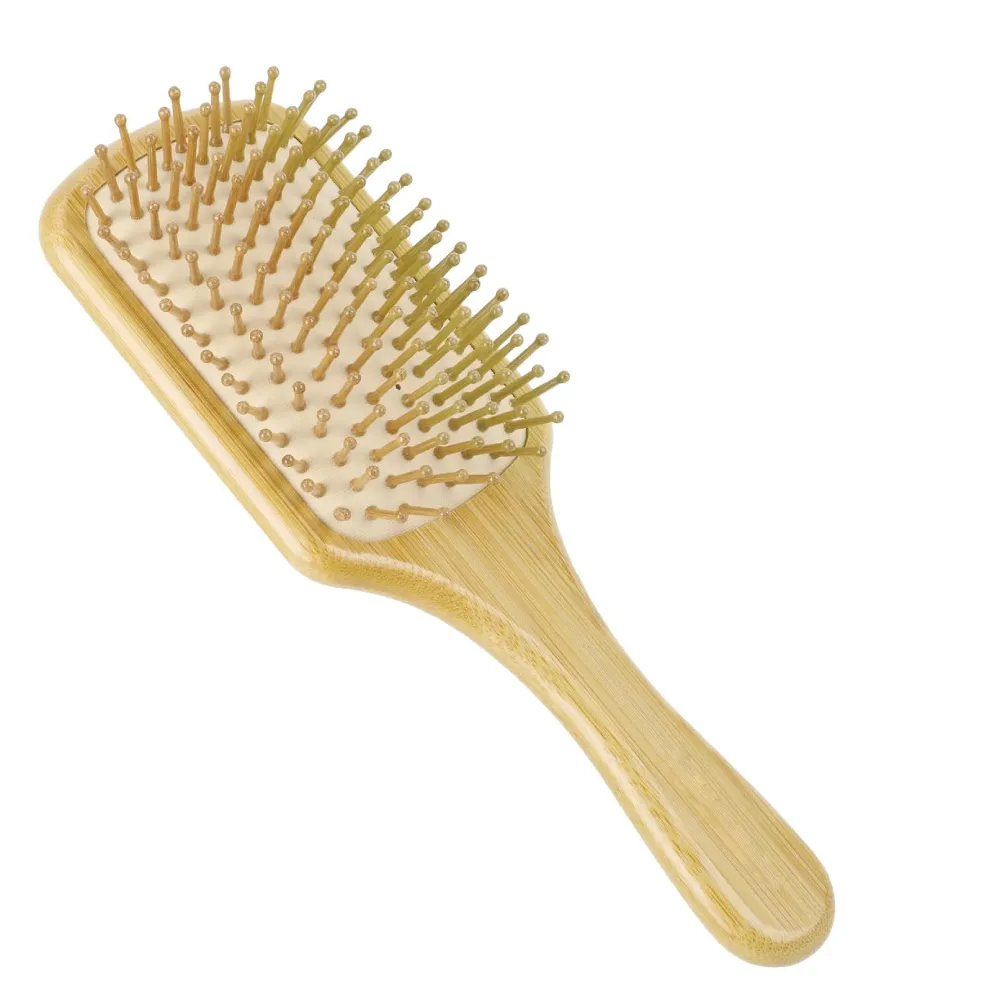 Cepillo de pelo de bambú Cojín de aire Peine de pelo de bambú Paleta de masaje Cepillo de pelo desenredante