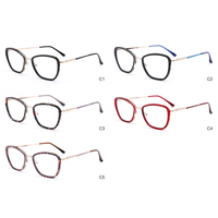 Gafas BONA de Alta Calidad Unisex con Montura Rectangular de Acetato y Metal, Gafas Ópticas Unisex con Diseño Nuevo