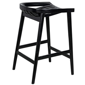 Chaise de bar Ronald en bois noir, durable, haute, pour bar à domicile et salle à manger - Product Image 2