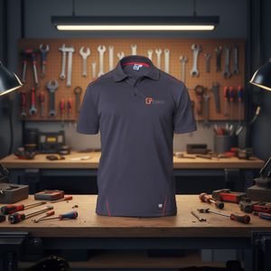 เสื้อโปโลแขนสั้นสีน้ำเงิน M ชุดทำงาน - Product Image 3
