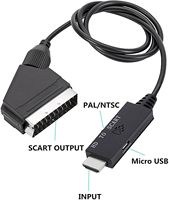Nuevo Convertidor de HD a SCART, Adaptador de Video HD 1080P, Compatible con NTSC y PAL, Dos Estándares de Salida de TV