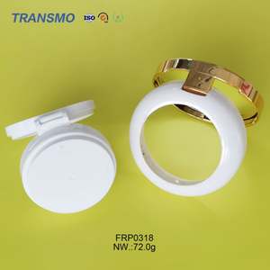 ตลับพลาสติกทรงกลมสีขาวสำหรับใส่เครื่องสำอางและน้ำหอม ใช้สำหรับบรรจุภัณฑ์เก็บแป้ง - Product Image 5