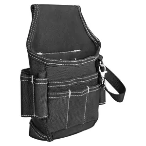 简单的黑色小5口袋腰部工具袋工具带木匠水管工电工用袋