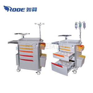 5 층 서랍 수술실 ICU 센터를 위한 의학 아bs 무감각 손수레 참을성 있는 비상사태 트롤리 - Product Image 1