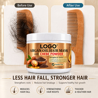 Masque capillaire végétalien bio au Chebe et à l'huile d'argan, sans parabène, réparation naturelle aux herbes africaines pour cheveux bouclés abîmés, sans cruauté animale, OEM