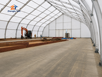 Tenda Lengkung Aluminium Clear Span untuk Gudang Luar Ruangan, Solusi Penyimpanan, Tahan Lama, Kain PVC Anti Air, Kanopi Lengkung untuk Industri