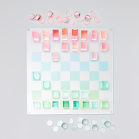 Fait à la main Deluxe King Measure 3 "28 pièces acrylique jeux d'échecs échiquier jeu d'échecs plateau