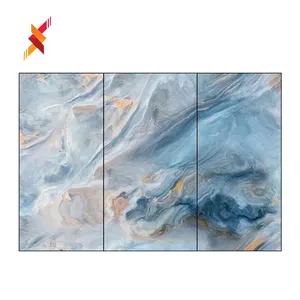 Luxury art design marble onyx TV wall background sinstered stone for living room and dining room