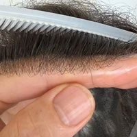 Prothèse capillaire en cheveux humains vierges pour hommes, style ondulé naturel, coupe buzz, système de remplacement en PU à peau fine, perruque entièrement en dentelle 120%