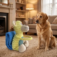 Jouets à mâcher pour chien en velours côtelé jaune texturé, faciles à nettoyer, jouet interactif pour chien avec coussin olfactif et couineur