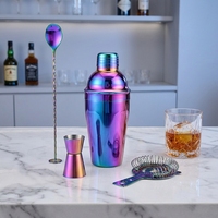 Kit de cocktail de luxe Suisen en argent, shaker à martini, ensemble de barware avec couleur personnalisée, capacité de 350 ml, doseur et infuseur à glace pour cadeau