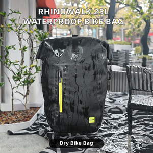 25L À Prova D' Água Bicicleta Pannier Saco com Alça Destacável Universal Fit Ajustável & Portátil Traseira Bicicleta Viagem Pannier - Product Image 4