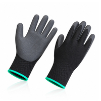 Gants de travail de sécurité en mousse de latex noire LF1331 durables à prix de gros, personnalisables, à cinq doigts, compatibles écran tactile